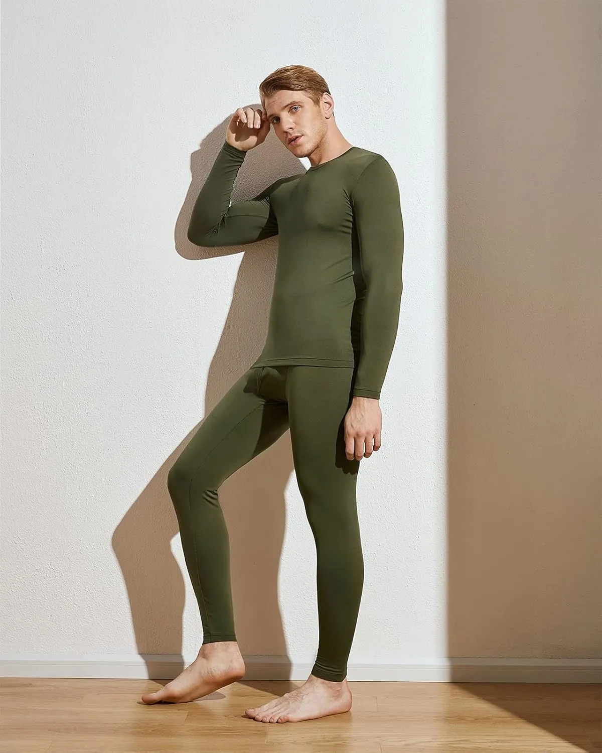 LAPASA Men's Thermal Underwear Set Soft Fleece Lined Long Johns Light/Mid/Heavy Weight Base Layer Top & Bottom M11/M24/M57