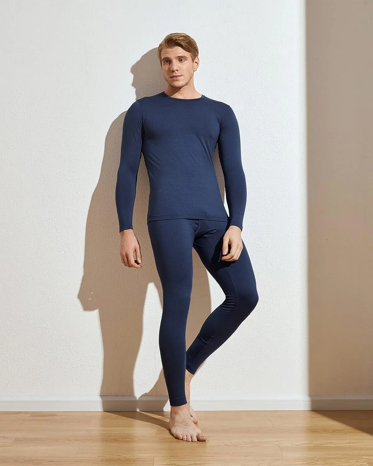 LAPASA Men's Thermal Underwear Set Soft Fleece Lined Long Johns Light/Mid/Heavy Weight Base Layer Top & Bottom M11/M24/M57