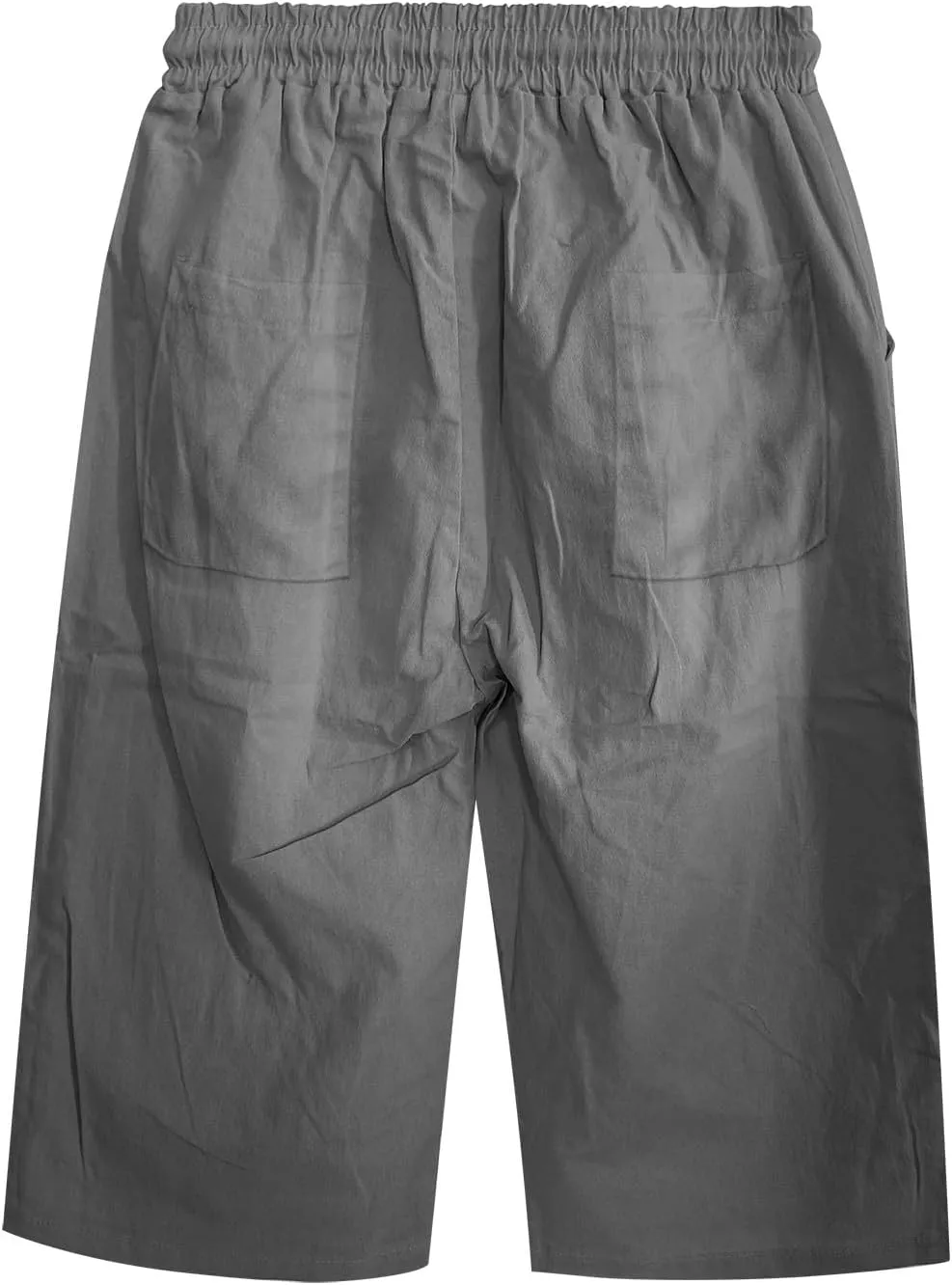 Linen Blend Pants for Women Cotton Linen Elastic Seven Pants Beach Casual Pants Linen Casual Summer Cropped Pants