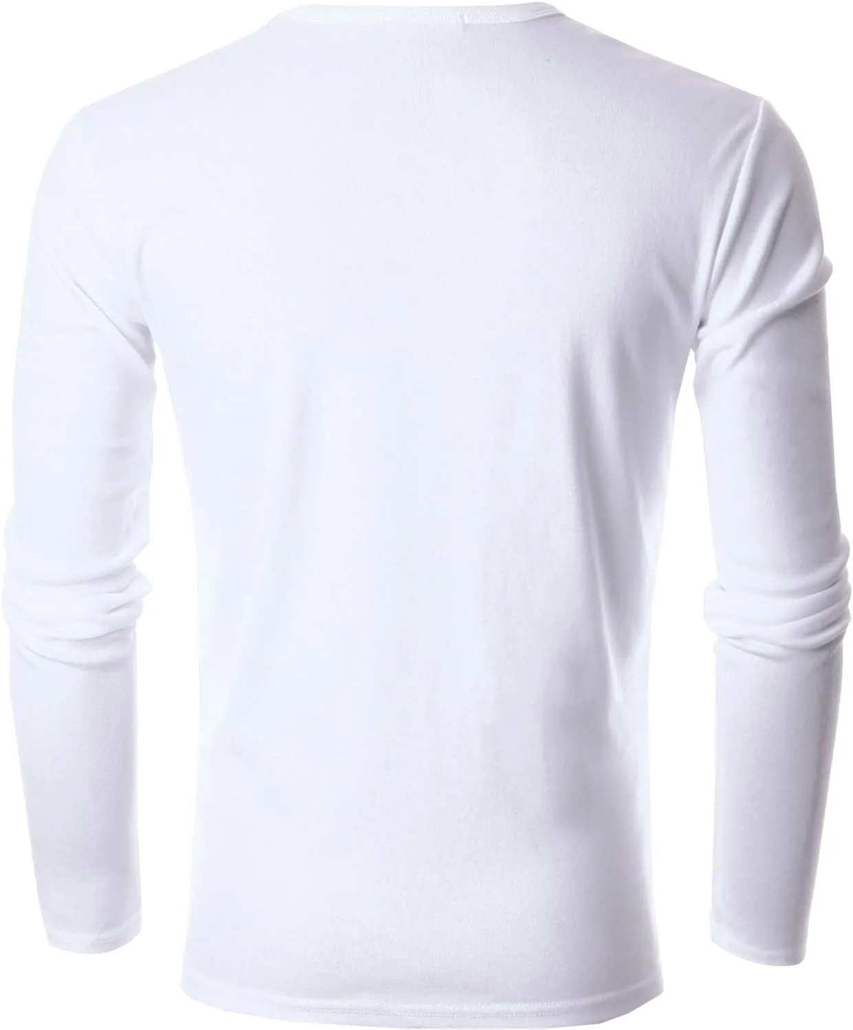 LONGBIDA Men's Thermal Underwear V-Neck T-Shirt Slim Fit Lightweight Long Sleeve Pullover