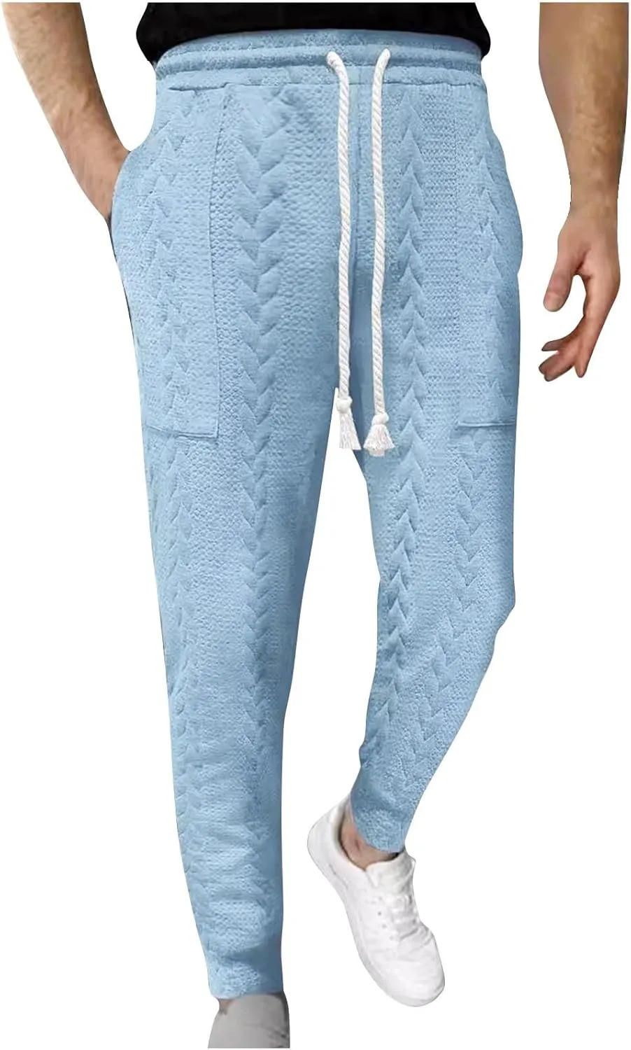 Loose Elastic Waist Sweatpants Men Casual Fashion Pants Athletic Comfy Pants Fall Solid Color Pants Travel Pants