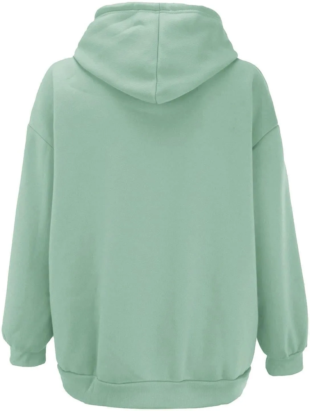 Loose Hoodie for Women Oversized Casual Full Zip Up Open Front Drawstring Hooded Solid Color Coat Fall Commute Hoodie