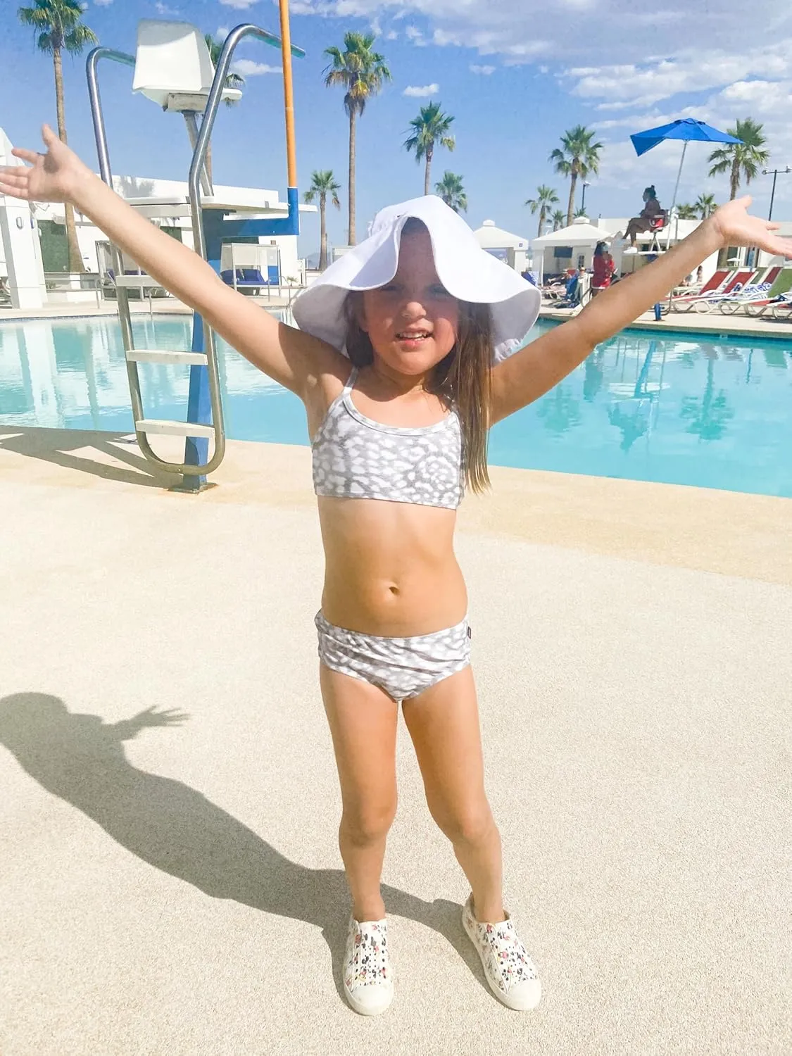 Made in USA Girls Bikini Top for Girls UPF50  Sun Protection Toddler Bathing Suit Rash Guard for Beach Pool Swimwear