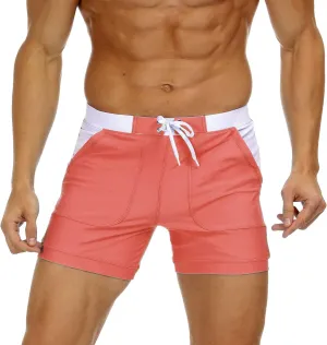MAGNIVIT Men's Swimwear Swimsuits Solid Basic Long Swim Sport Trunks Board Shorts with Pockets