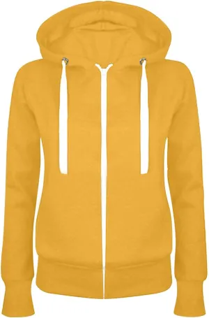 maisdgop Hoodies for Women Casual Solid Color Drawstring Pullover Fashion Zipper Fleece Sweater Coat Comfy Loose Slim Hoodie