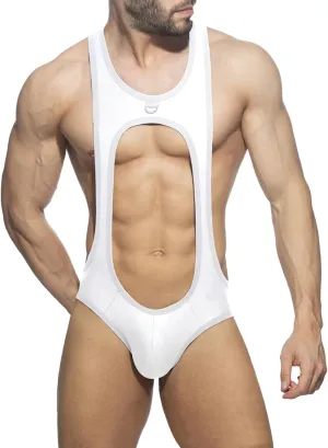 Male Sexy Jumpsuit Solid Color Thong Hollow Sexy Underwear Design Camisole Pants Bouquet Men