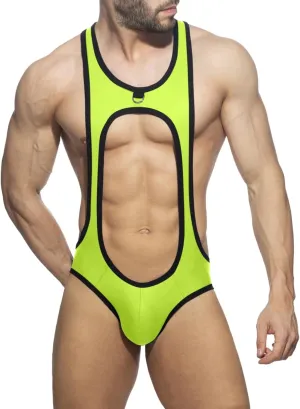 Male Sexy Jumpsuit Solid Color Thong Hollow Sexy Underwear Design Camisole Pants Bouquet Men