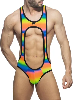 Male Sexy Jumpsuit Solid Color Thong Hollow Sexy Underwear Design Camisole Pants Bouquet Men
