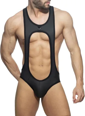 Male Sexy Jumpsuit Solid Color Thong Hollow Sexy Underwear Design Camisole Pants Bouquet Men