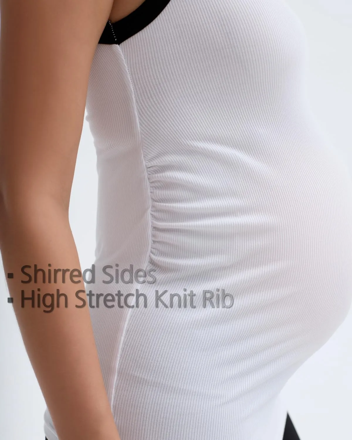 Maternity Tank Tops for Women, Long Workout Tops, Comfy Sleeveless Pregnancy Shirts, Bump Friendly Summer Clothes