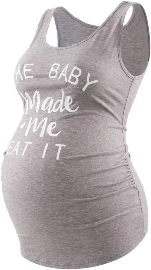 Maternity Tank Tops for Women Ruched Sleeveless Basic Tops Maternity Shirt Vest Pregnancy Tee