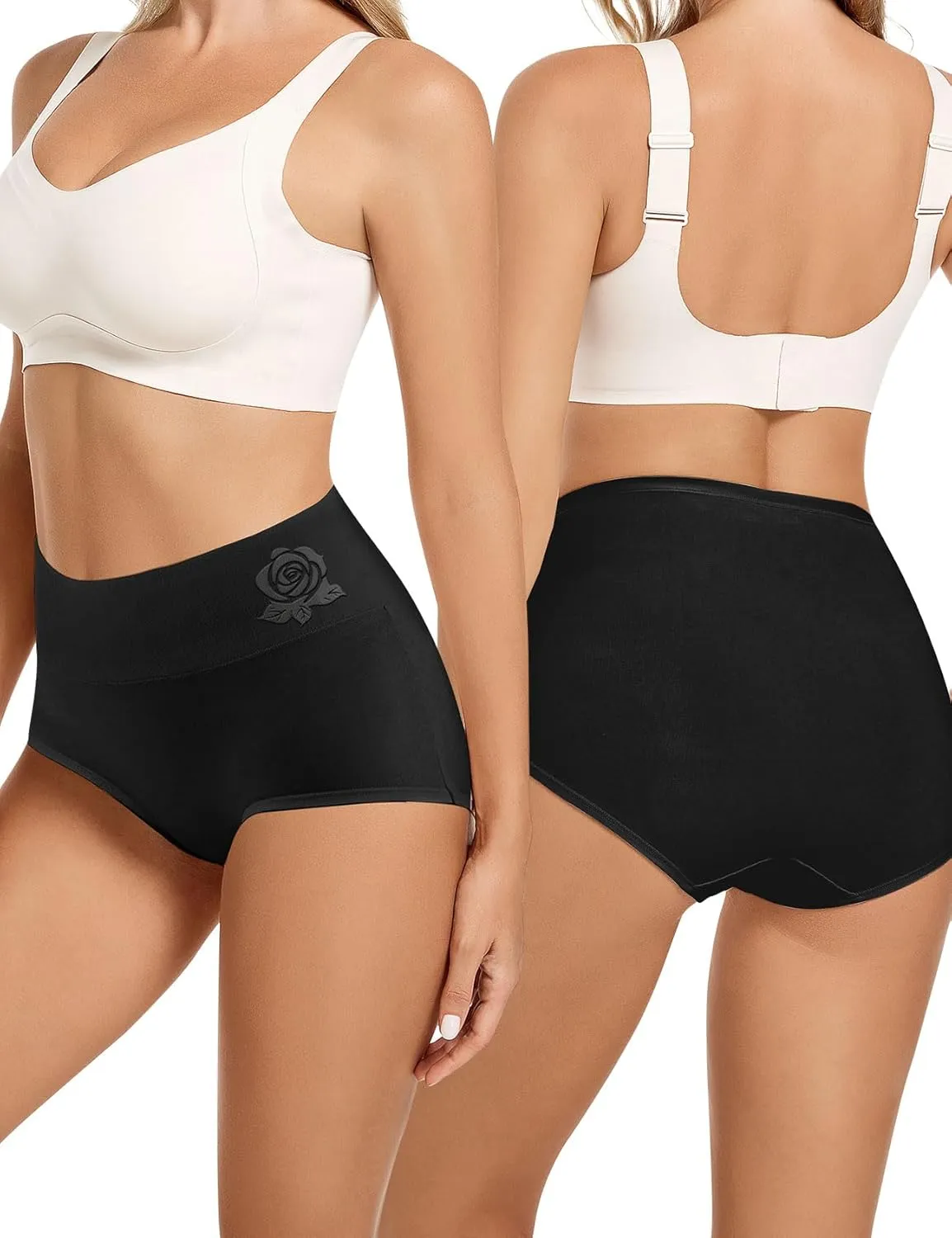 MEIYATING Women's High Waisted Underwear Tummy Control Ladies Panties Postpartum Briefs Multipack