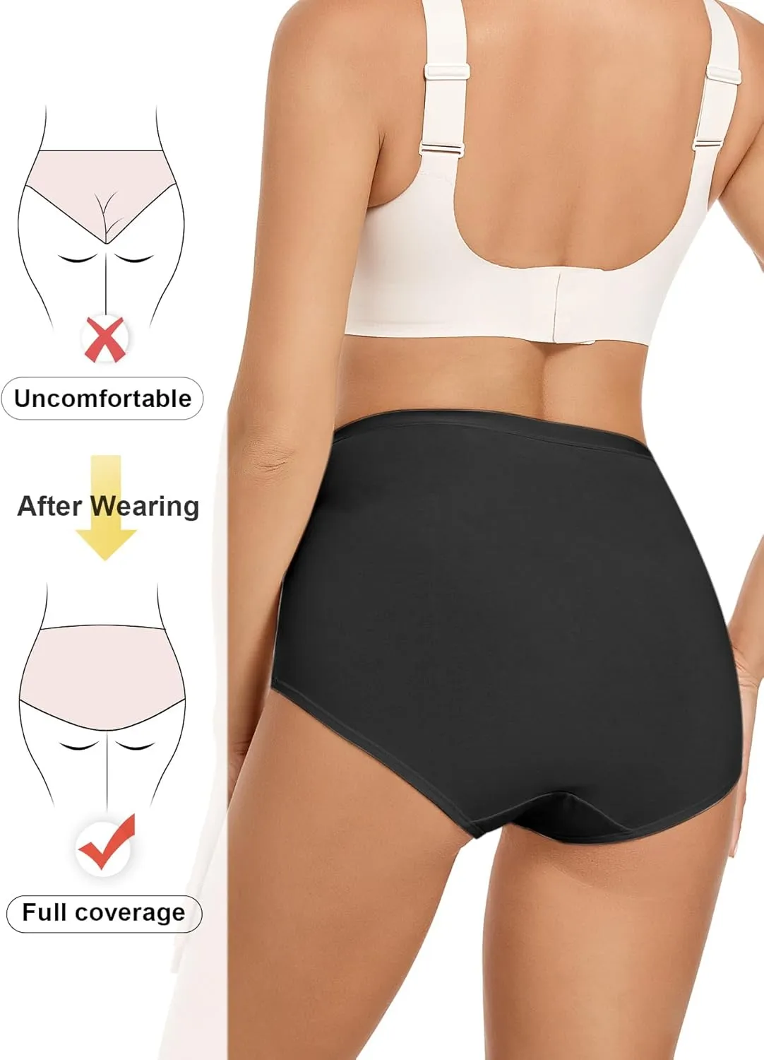 MEIYATING Women's High Waisted Underwear Tummy Control Ladies Panties Postpartum Briefs Multipack