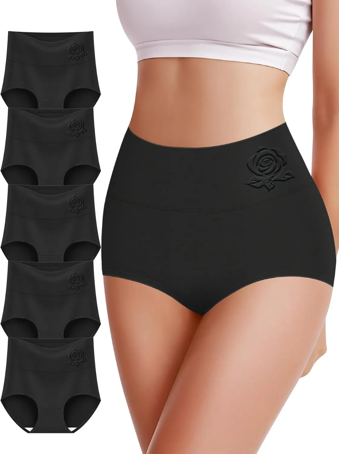 MEIYATING Women's High Waisted Underwear Tummy Control Ladies Panties Postpartum Briefs Multipack