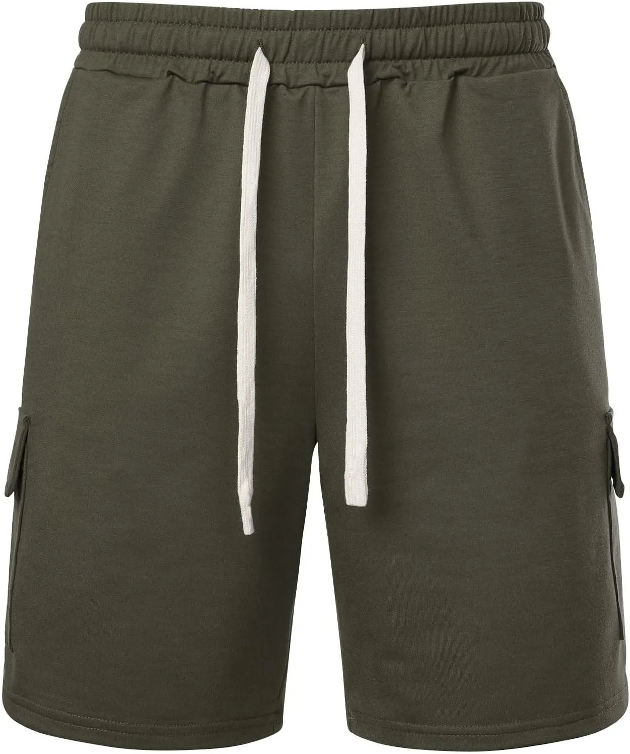 Men Elastic Waist Athletic Shorts with Drawstring Sports Gym Running Pants Quick Dry Workout Summer Activewear