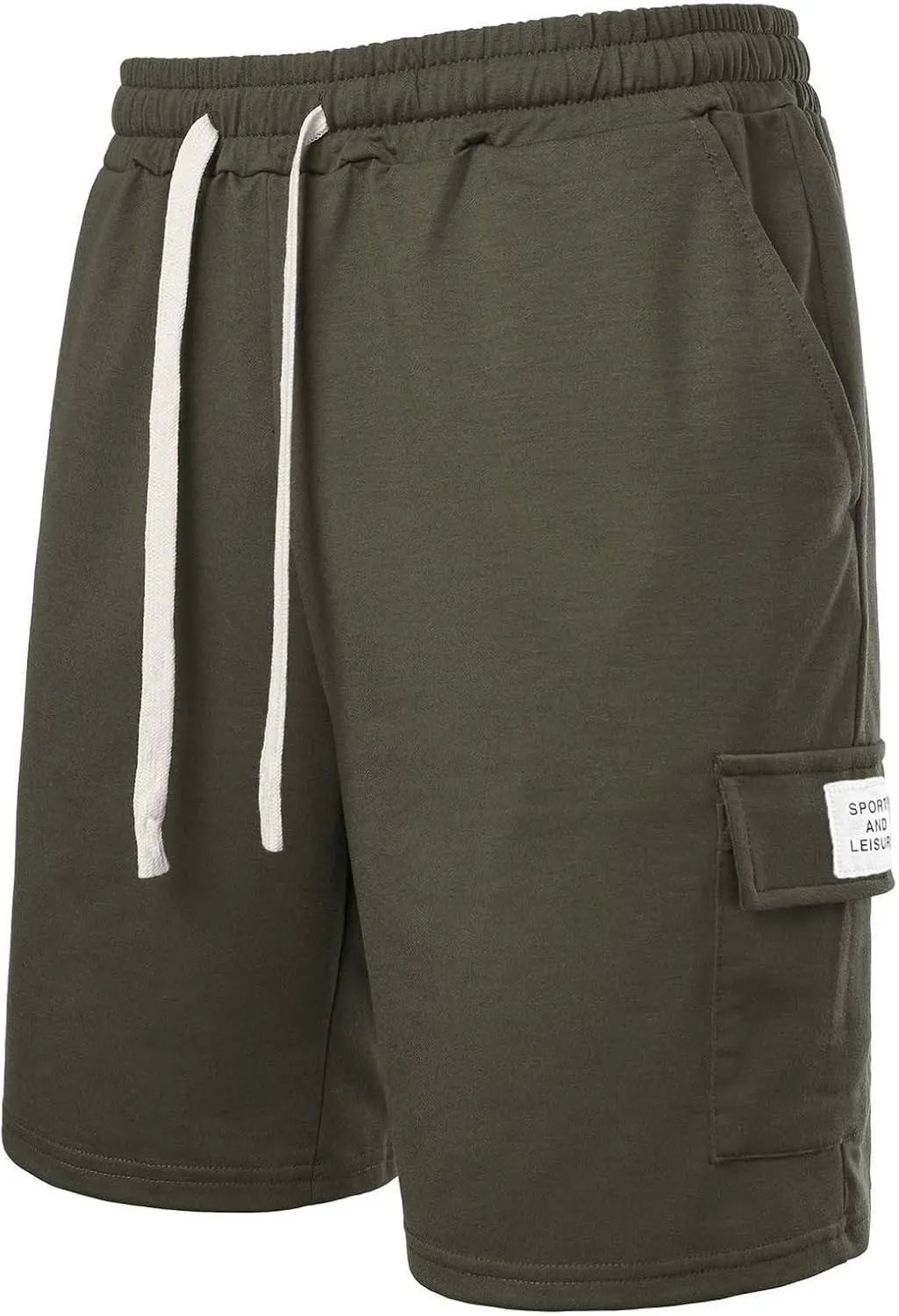 Men Elastic Waist Athletic Shorts with Drawstring Sports Gym Running Pants Quick Dry Workout Summer Activewear