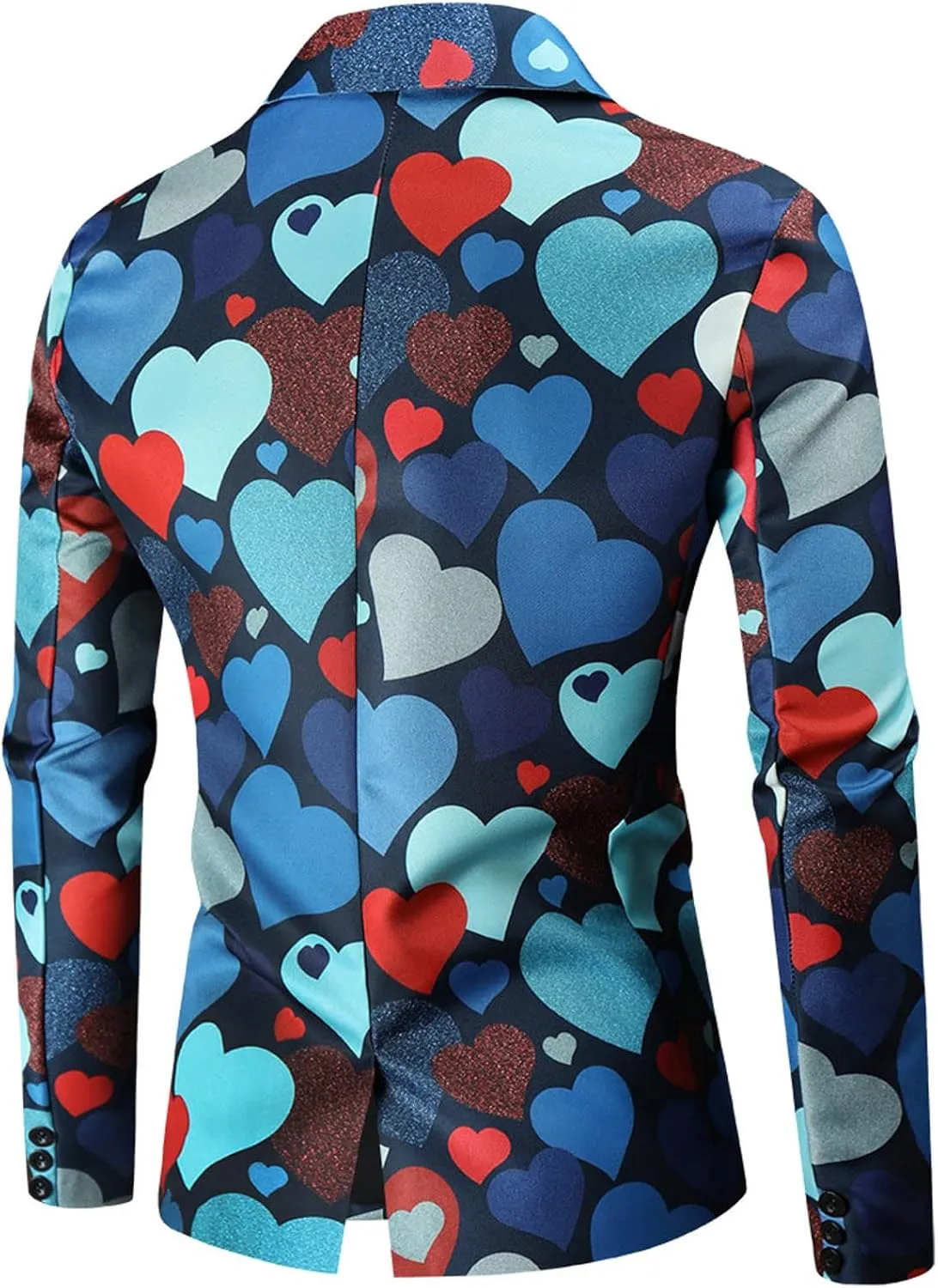 Mens 2 Piece Suit Skinny Printed Tuxedo Wedding Party Suits Slim Fit Cute Print Blazer and Pants Classic Fit Jacket