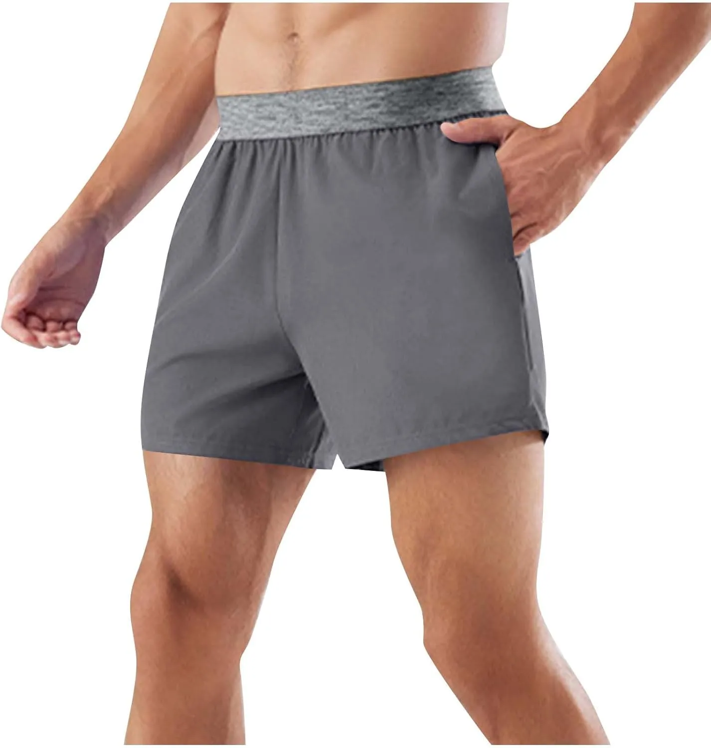Men's Athletic Running Shorts Lightweight Quick Dry Gym Workout Shorts Outdoor Sports Shorts with Pockets