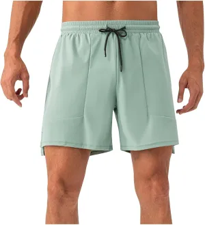 Men's Athletic Running Shorts Quick Dry Workout Drawstring Shorts Lightweight Summer Gym Sports Shorts with Pockets