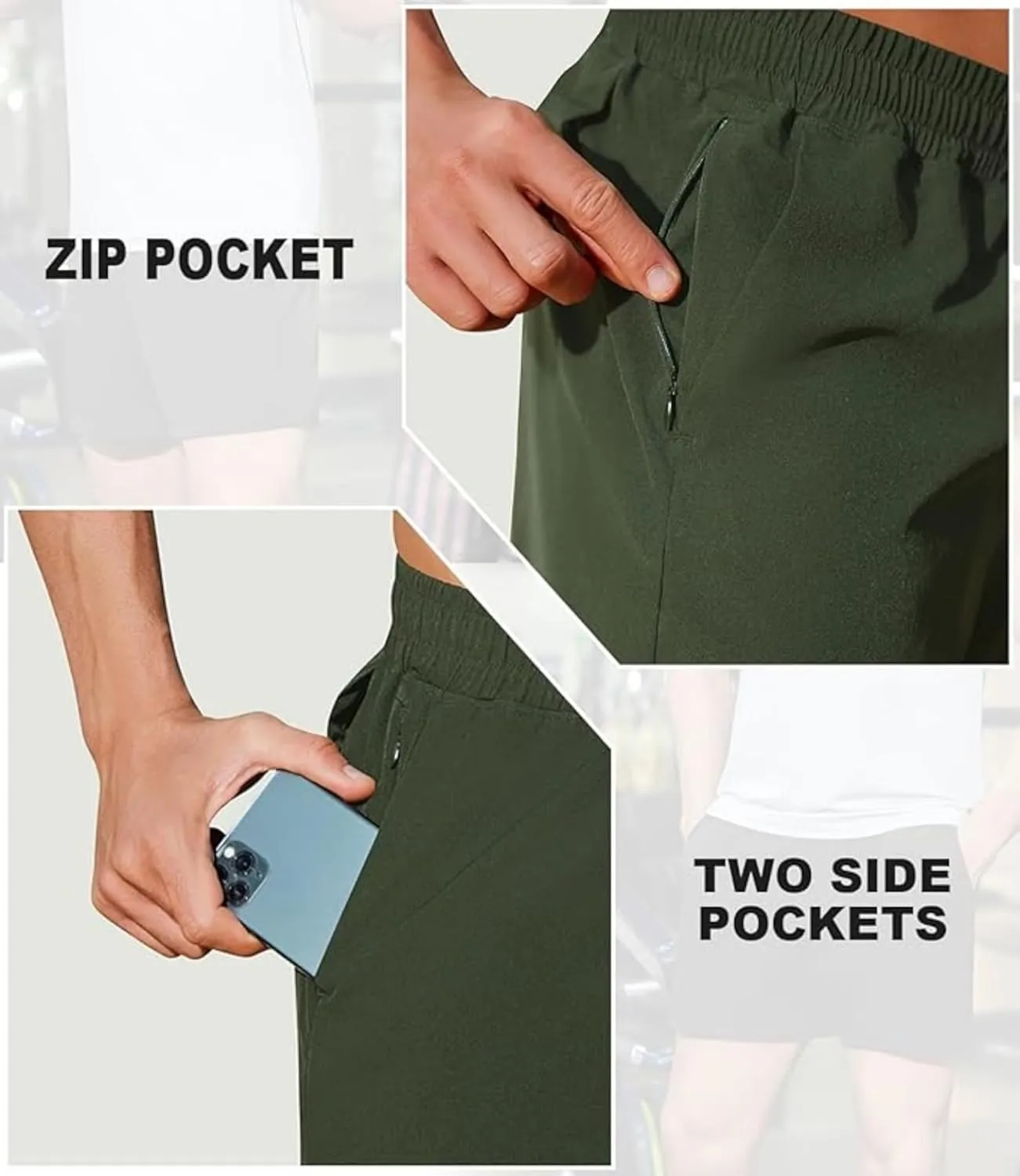 Men's Athletic Running Shorts Quick Dry Workout Gym Shorts 5" Lightweight Outdoor Basketball Tennis Hiking Shorts
