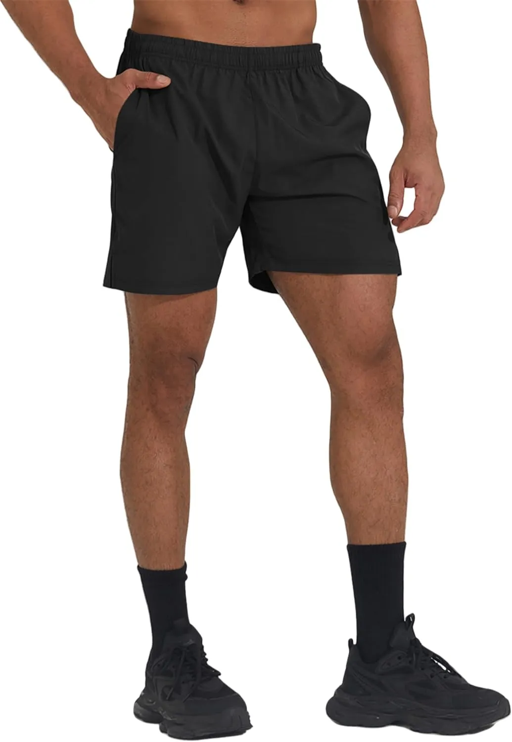 Men's Athletic Running Shorts Quick Dry Workout Gym Shorts 5" Lightweight Outdoor Basketball Tennis Hiking Shorts