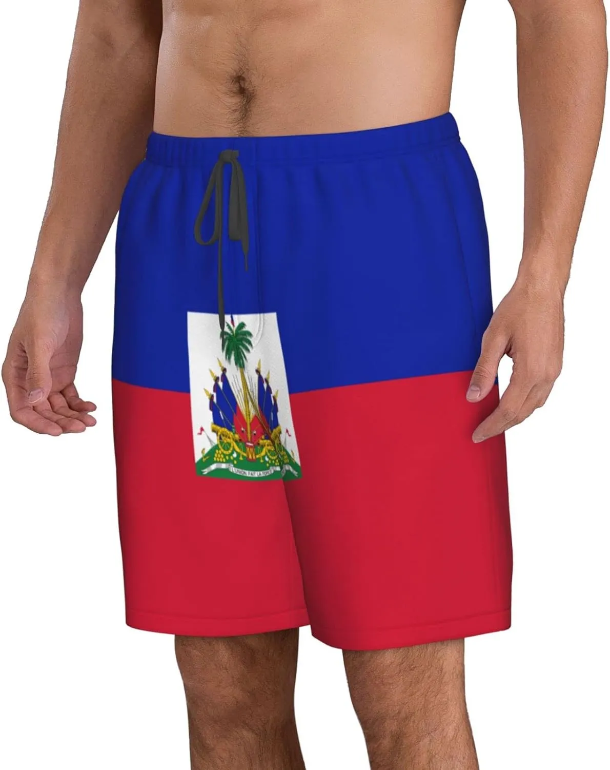 Men's Beach Shorts Drawstring Quick Dry Running Shorts Comfortable Loose Gym Shorts Swimsuit Pants with Pockets