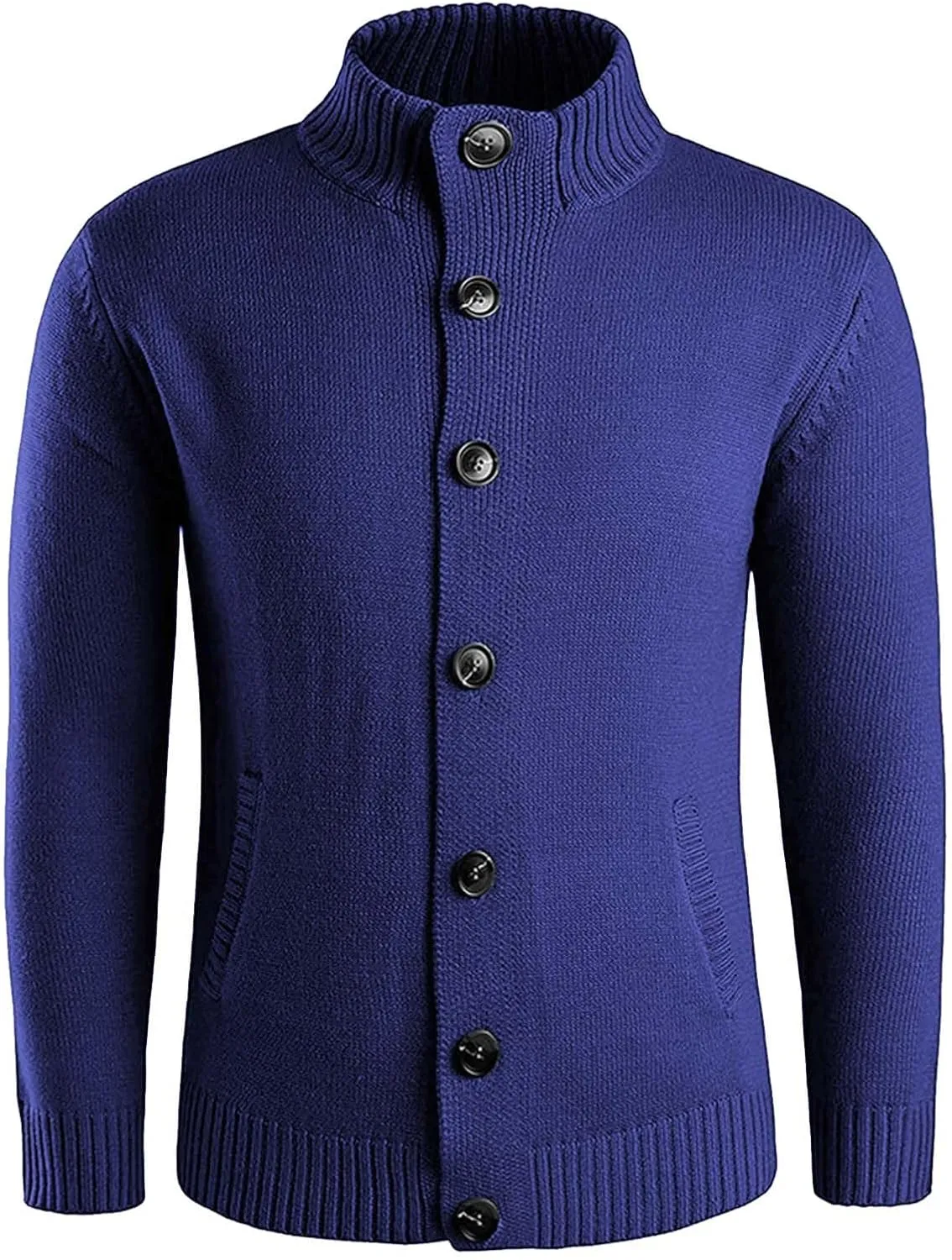 Mens Cardigan Sweater V Neck Casual Soft Long Sleeve Button Down Knitted Winter Sweater Slim Fit Button Cable Knit Sweaters