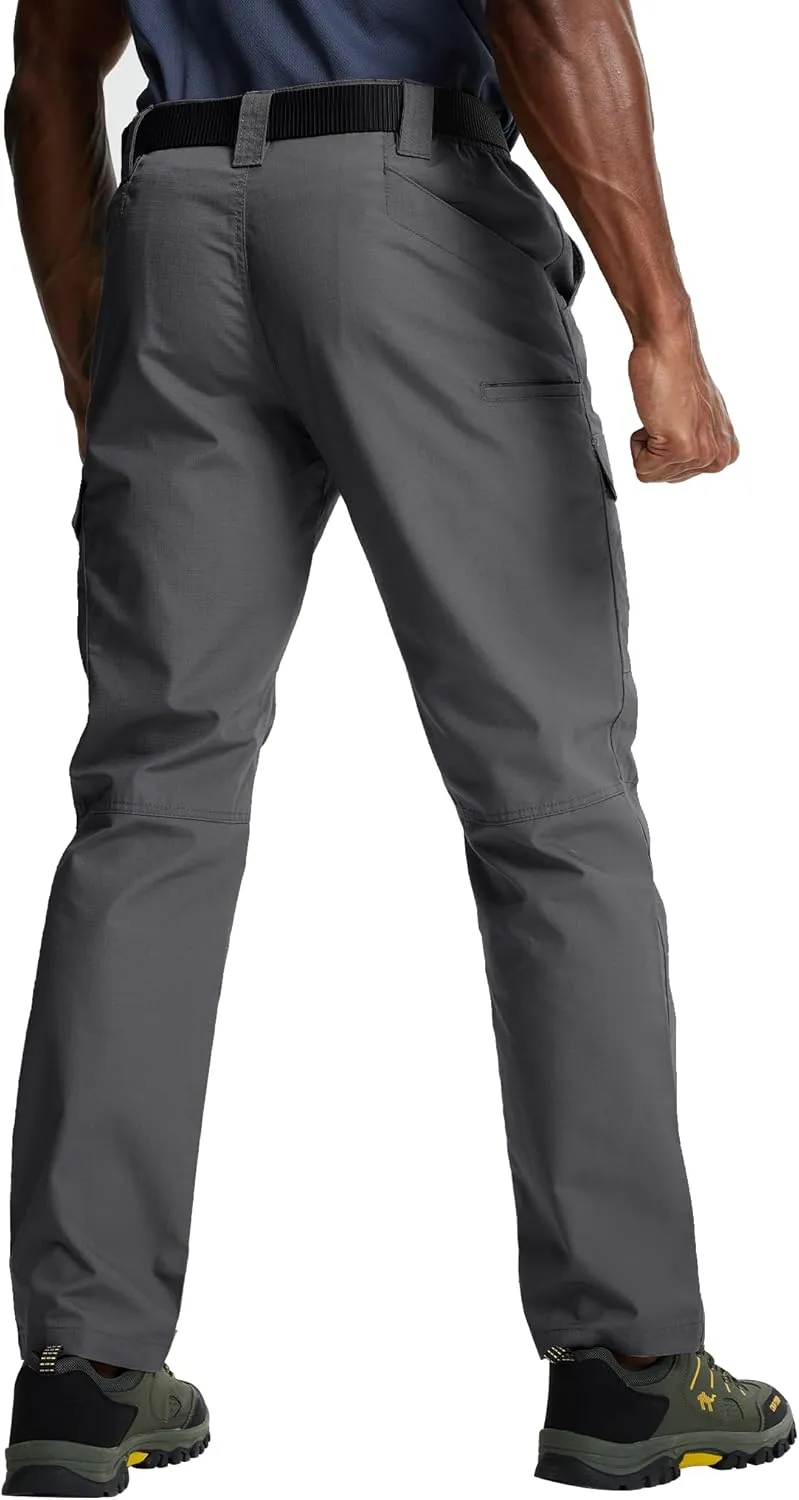 Mens Cargo Pants Waterproof Hiking Pants for Men Ripstop Tactical Pants Multi Work Pants with 7 Pockets