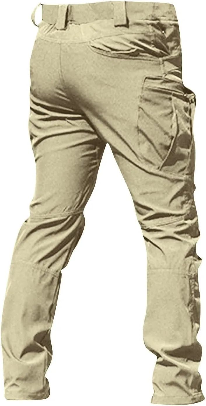 Men's Cargo Pants Waterproof Stretch Hiking Pants Multi Pockets Baggy Flex Camo Ripstop Tactical Pants Work Pants