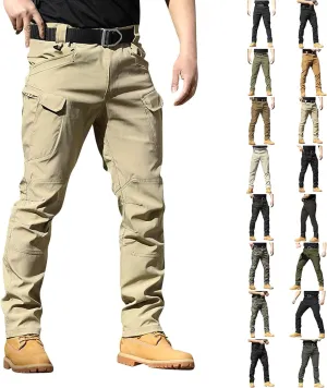 Men's Cargo Pants Waterproof Stretch Hiking Pants Multi Pockets Baggy Flex Camo Ripstop Tactical Pants Work Pants