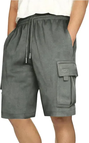 Men's Cargo Shorts Athletic Workout Gym Shorts Quick Dry Lightweight Drawstring Running Activewear with Pockets