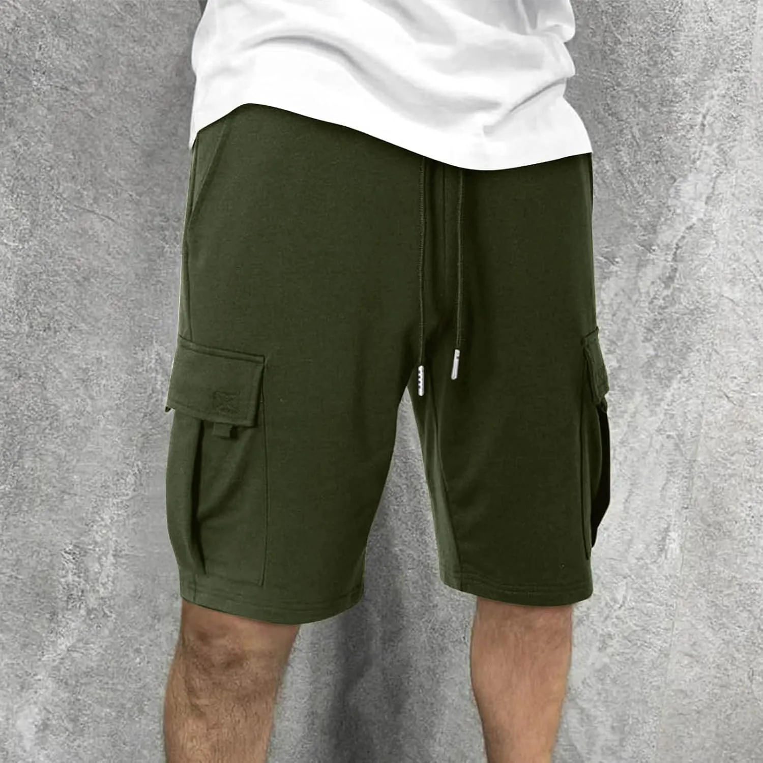 Men's Cargo Shorts Athletic Workout Gym Shorts Quick Dry Lightweight Drawstring Running Activewear with Pockets