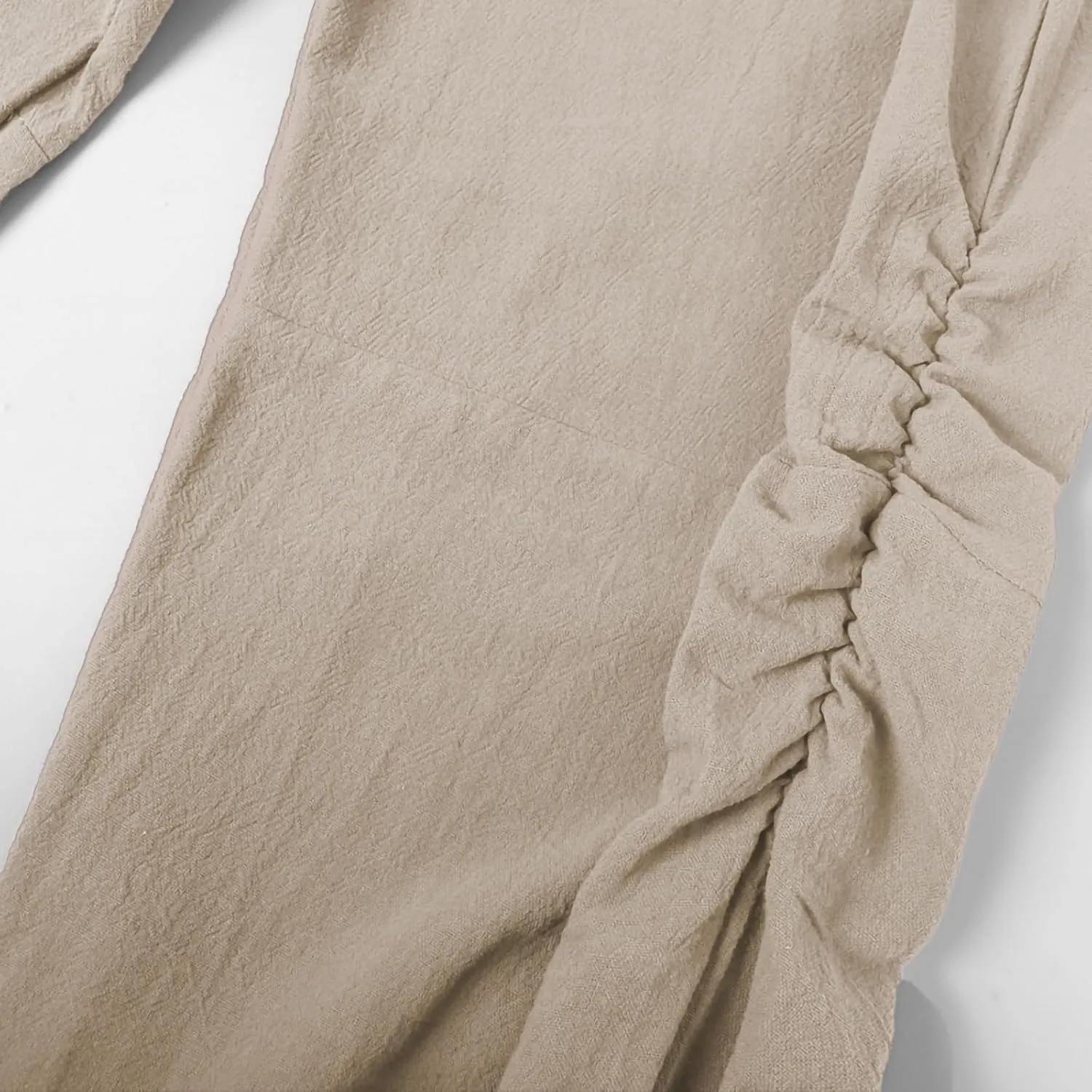 Men's Casual Pants Linen Pants Drawstring Beach Trousers Relaxed-Fit Yoga Pants Summer Elastic Waist Pants
