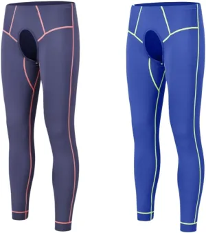Mens Compression Pants Base Layer Athletic Leggings Tights Cool Dry Front Opening Workout Sports Gym Running Yoga Pant