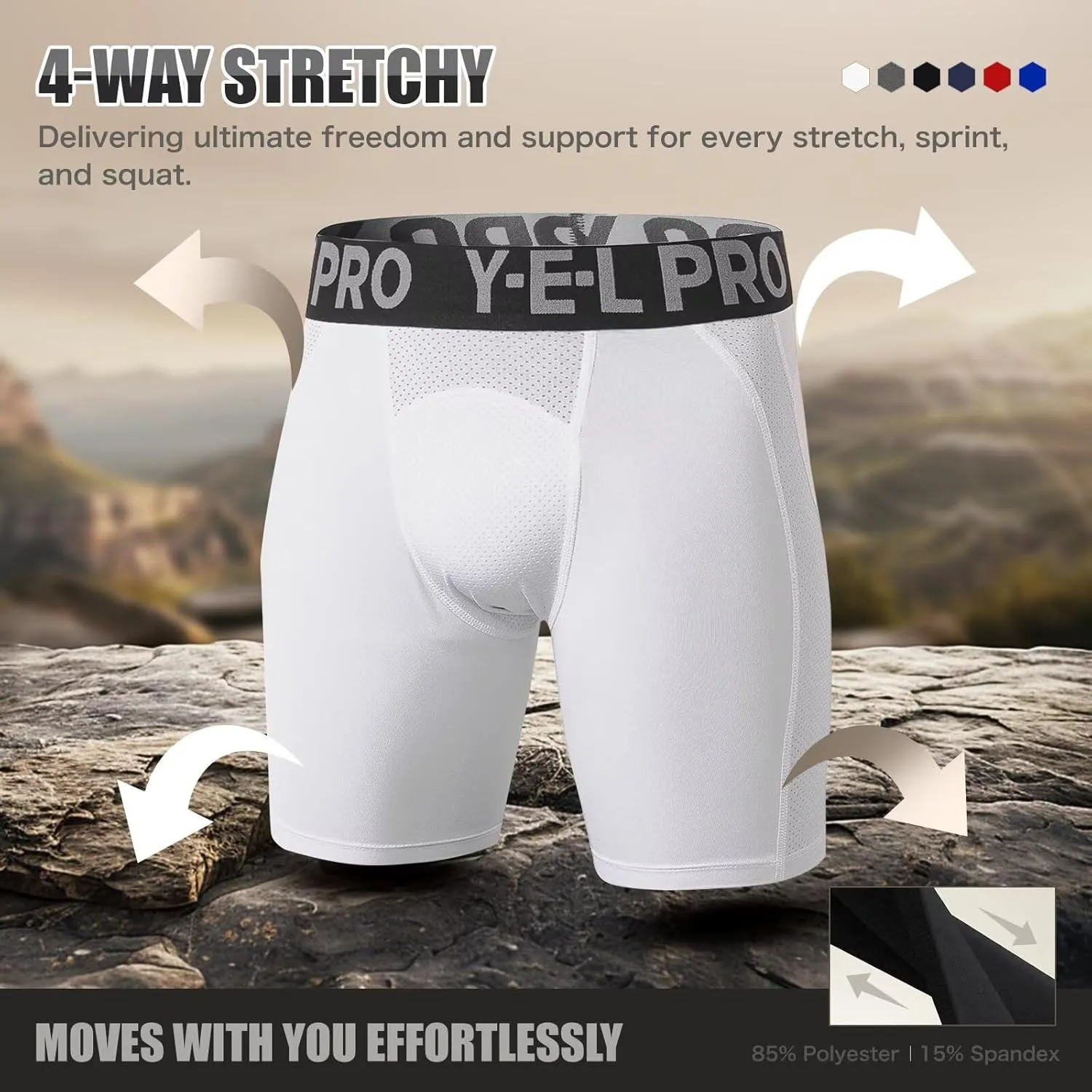 Mens Compression Shorts Quick Dry Basketball Spandex Shorts Light Athletic Underwear Shorts for Running Soccer