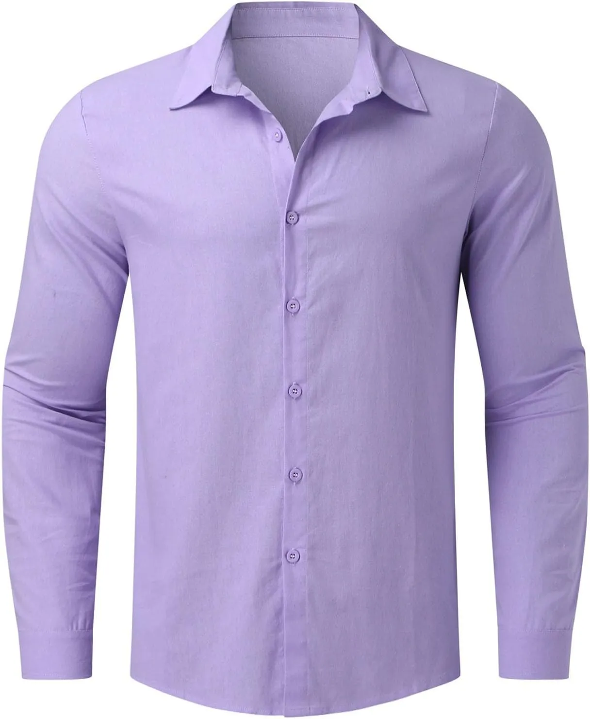 Men's Cotton Linen Henley T-Shirts Long Sleeve Hippie Casual Beach Button Down Polo T Shirts Summer Band Collar Tops