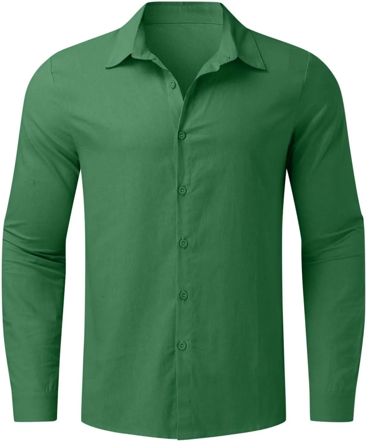 Men's Cotton Linen Henley T-Shirts Long Sleeve Hippie Casual Beach Button Down Polo T Shirts Summer Band Collar Tops