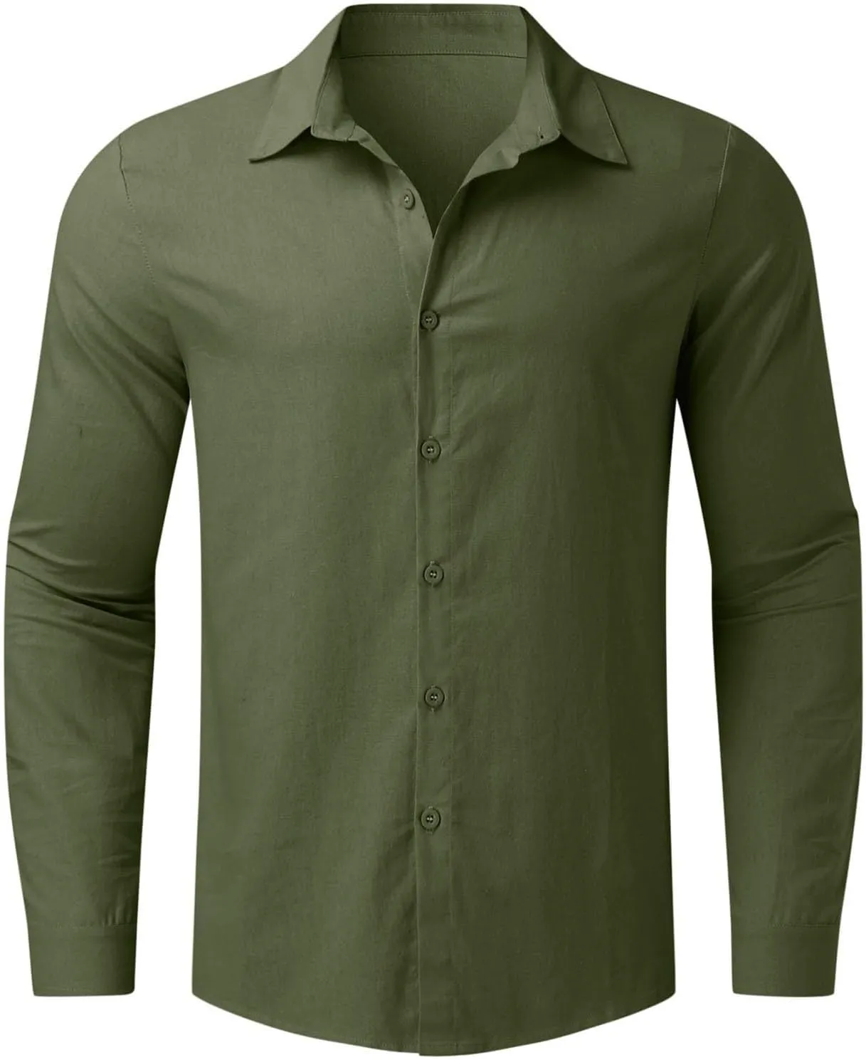 Men's Cotton Linen Henley T-Shirts Long Sleeve Hippie Casual Beach Button Down Polo T Shirts Summer Band Collar Tops