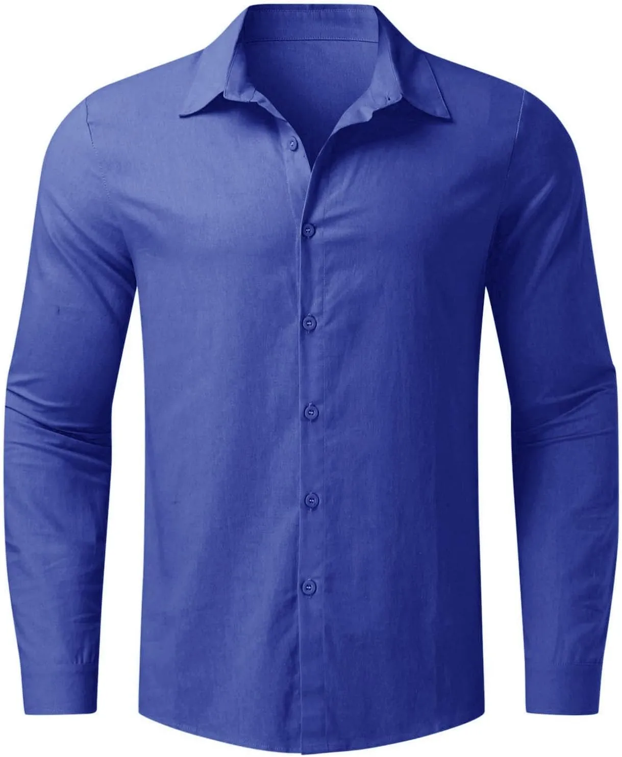 Men's Cotton Linen Henley T-Shirts Long Sleeve Hippie Casual Beach Button Down Polo T Shirts Summer Band Collar Tops