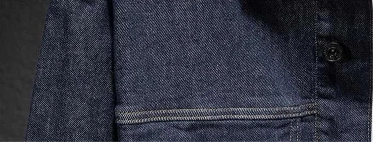 Men's Denim Jacket Slim Fit Trucker Classic Casual Denim Coat Cowboy Cut Western Unlined Denim Jacket