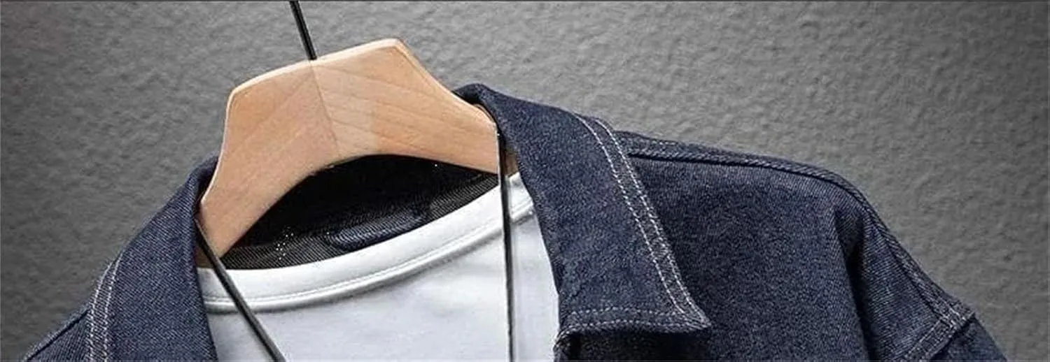 Men's Denim Jacket Slim Fit Trucker Classic Casual Denim Coat Cowboy Cut Western Unlined Denim Jacket