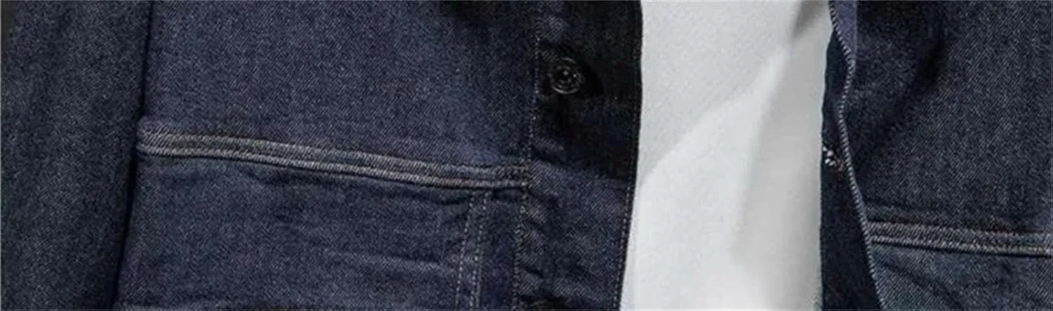 Men's Denim Jacket Slim Fit Trucker Classic Casual Denim Coat Cowboy Cut Western Unlined Denim Jacket