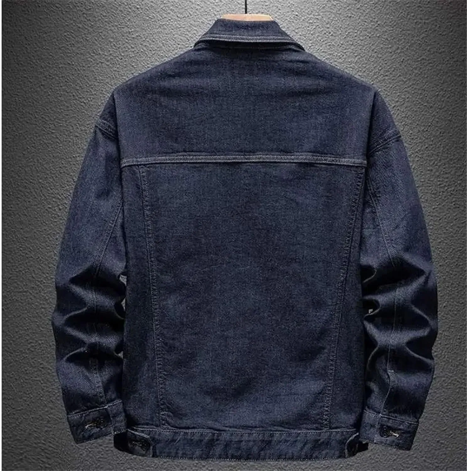 Men's Denim Jacket Slim Fit Trucker Classic Casual Denim Coat Cowboy Cut Western Unlined Denim Jacket