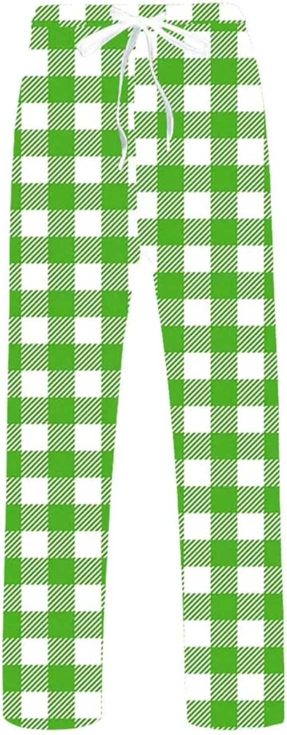 Men's Fleece Jogger Pant Men's Spring Summer Autumn and Winter Classic Fashion Leggings Plaid Wash Cotton Workout