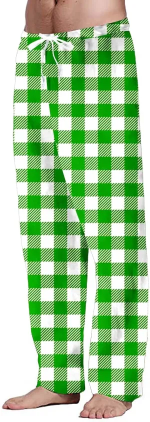Men's Fleece Jogger Pant Men's Spring Summer Autumn and Winter Classic Fashion Leggings Plaid Wash Cotton Workout