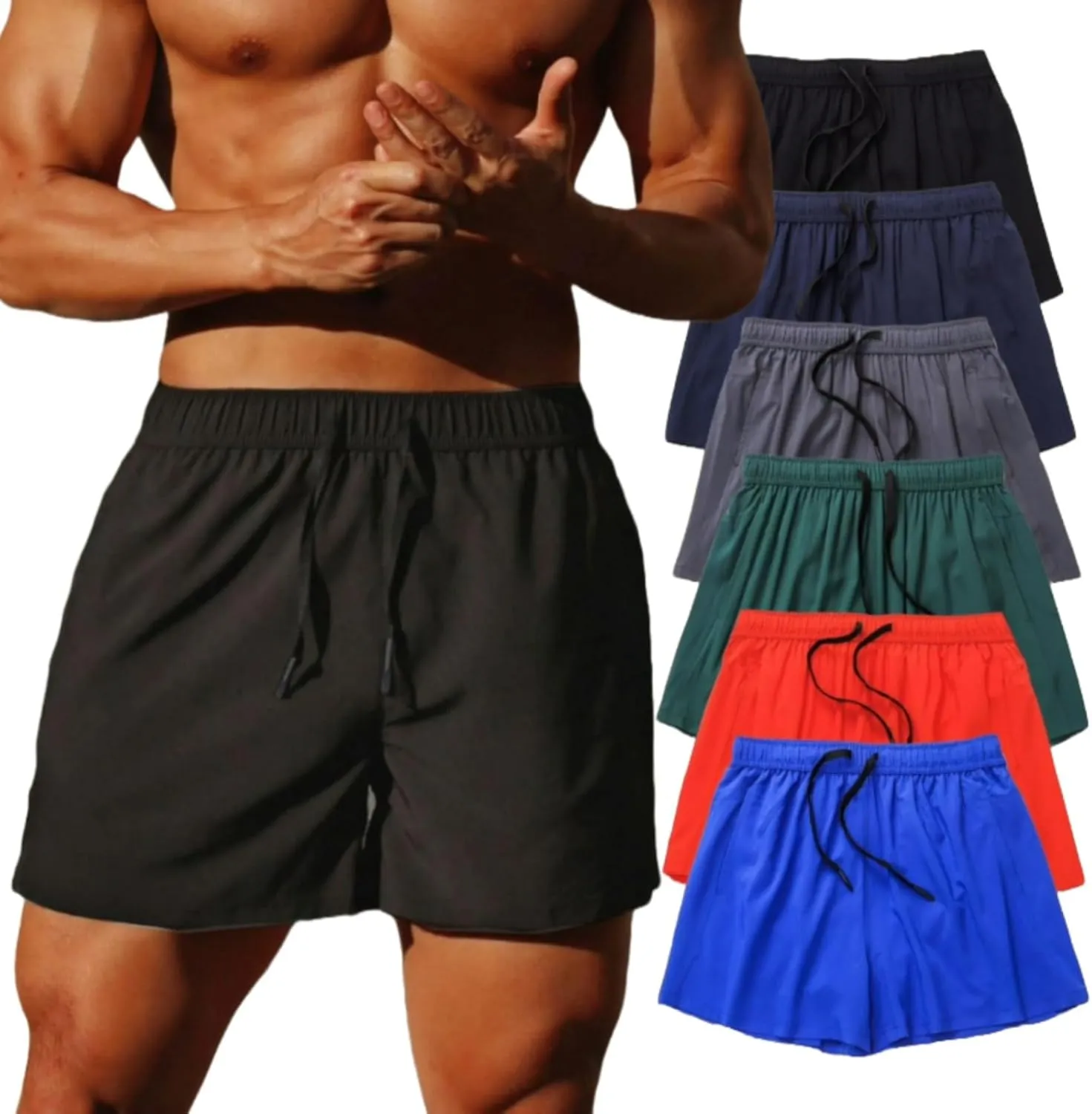 Men's Gym Workout Shorts Quick Dry Athletic Shorts for Men Lightweight Running Shorts with Pockets