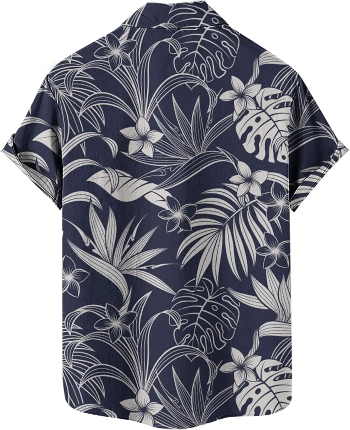 Men's Hawaiian Shirts Stylish Summer Button Down Short Sleeve Beach Aloha Shirt Tropical Quick Dry Hippie Tee Top