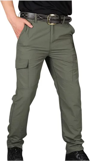 Mens Hiking Pants Tactical Cargo Pants Mens Lightweight Pants Summer Travel Pants for Men with Multi Pockets