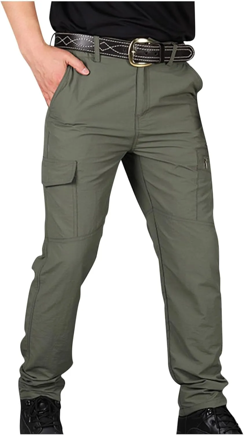 Mens Hiking Pants Tactical Cargo Pants Mens Lightweight Pants Summer Travel Pants for Men with Multi Pockets