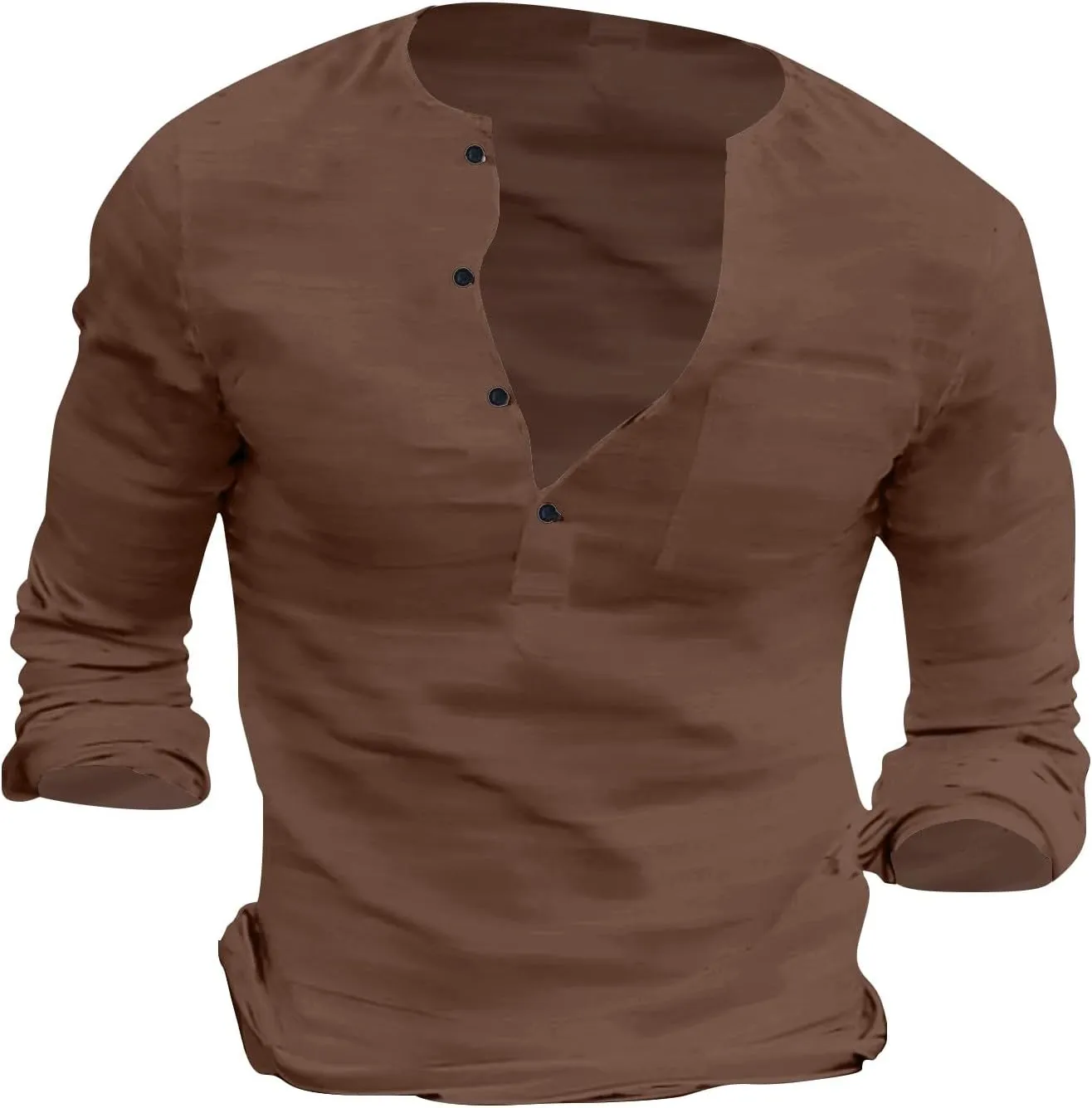 Mens Linen Shirts 3/4 Sleeve Casual V Neck Tropical Polo Shirt Lightweight Loose Tropical Hawaiian Beach Beach Top